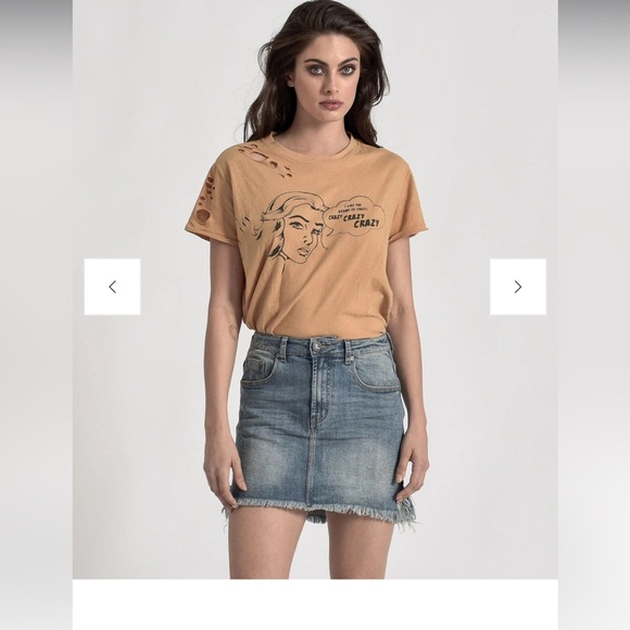 One Teaspoon Storm Boy Stretch 2020 Mini High Waist Denim Skirt NWT - Picture 2 of 6